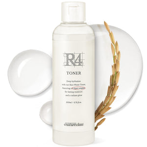 NatureClass R4 Toner, botella de vidrio, hidratación suave para piel sensible