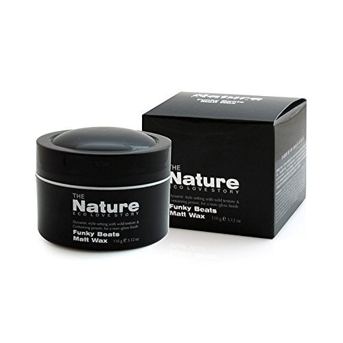 Nature's Bakery Nature Funky Beats cera mate en envase para fijación fuerte en cabello corto