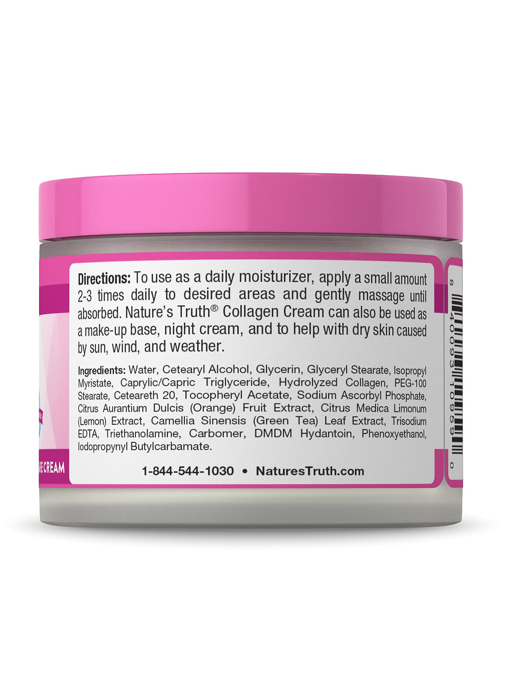 Nature's Truth Crema de Colágeno, envase compacto ideal para viaje.
