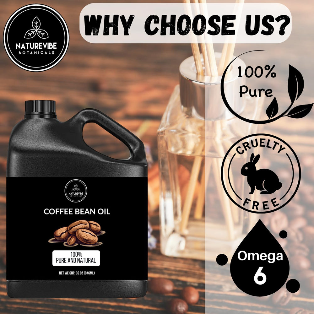 Aceite de cafe Naturevibe Botanicals con textura suave para aplicación cómoda.