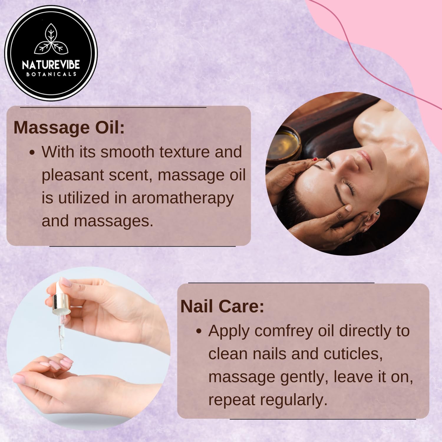 Naturevibe Botanicals Aplicación en cuerpo y rostro para hidratación rápida.