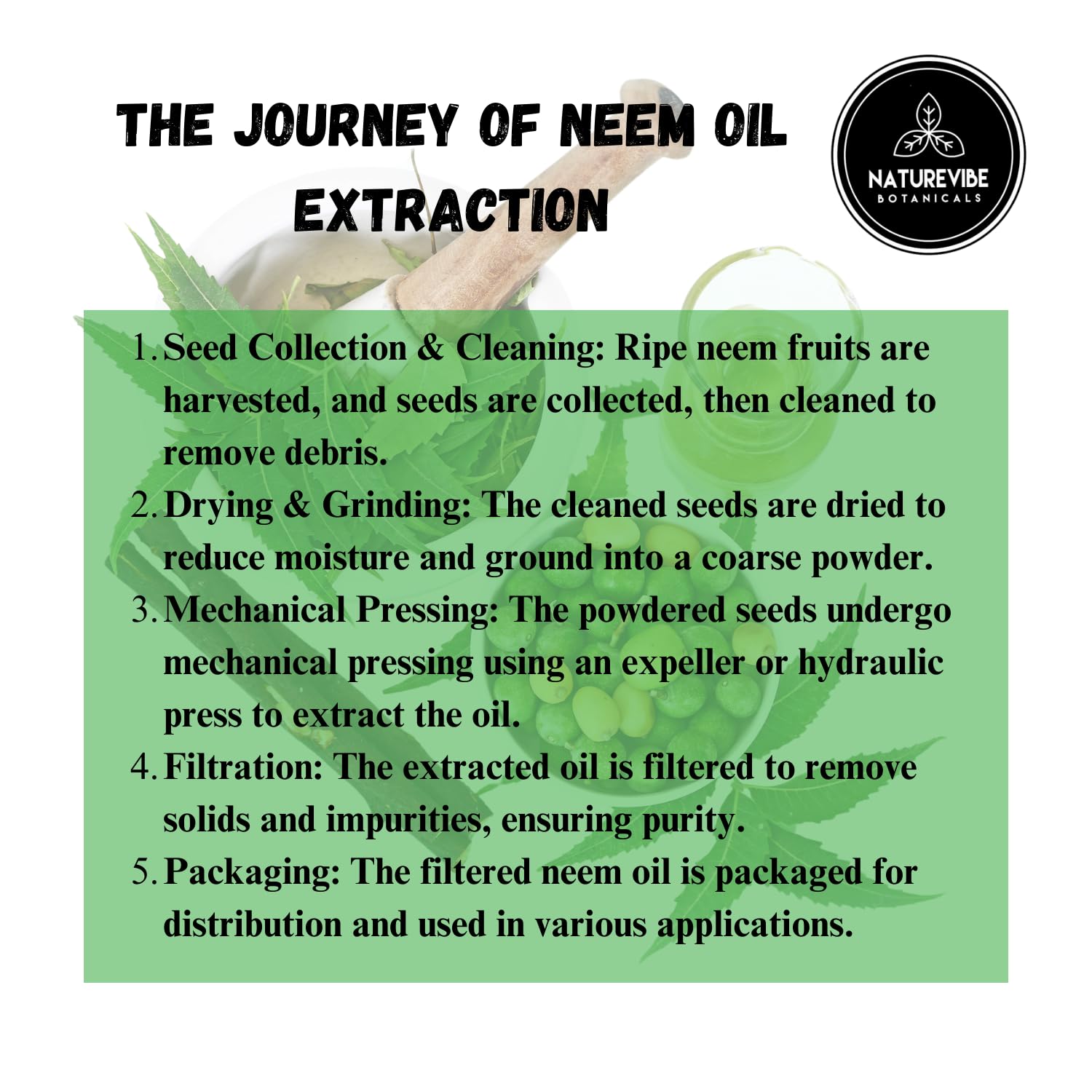 Naturevibe Botanicals Aceite de neem para cuidado del cabello con brillo.