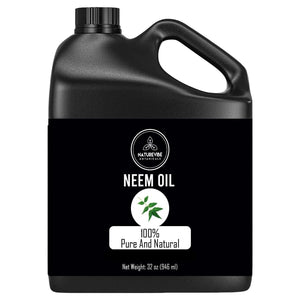Naturevibe Botanicals Aceite de neem frasco con cierre hermético para conservar la frescura.
