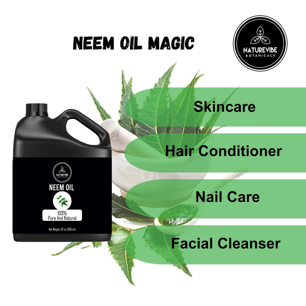 Naturevibe Botanicals Aceite de neem en presentación de 946 ml para hogar.