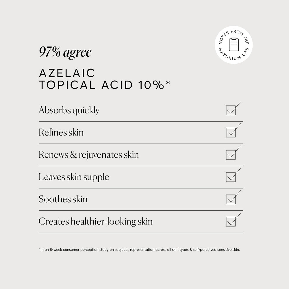 Naturium Azelaico 10% etiqueta muestra niacinamida y vitamina C para tono