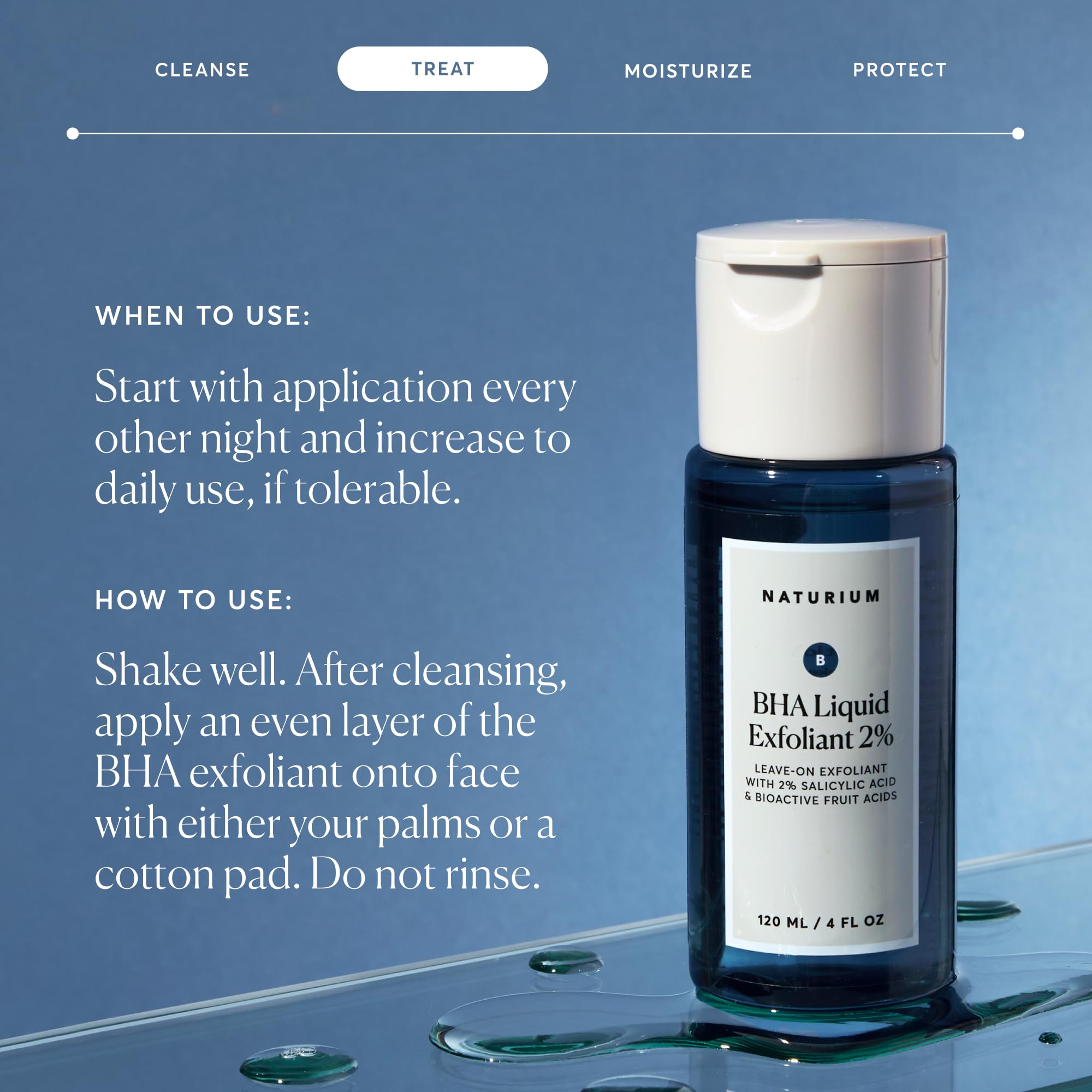 Uso suave en piel sensible con Naturium BHA exfoliante
