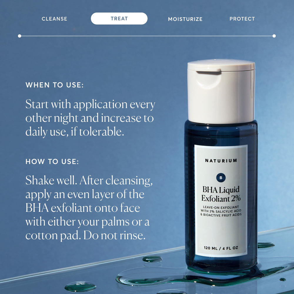 Uso suave en piel sensible con Naturium BHA exfoliante