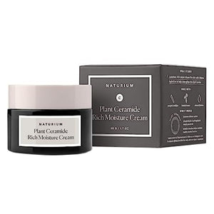 Naturium crema ceramidas vegetal en bote, hidratación profunda para piel seca.