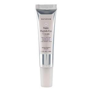 Naturium crema ojos multi peptidos, envase 0.5oz, ideal para uso diario.