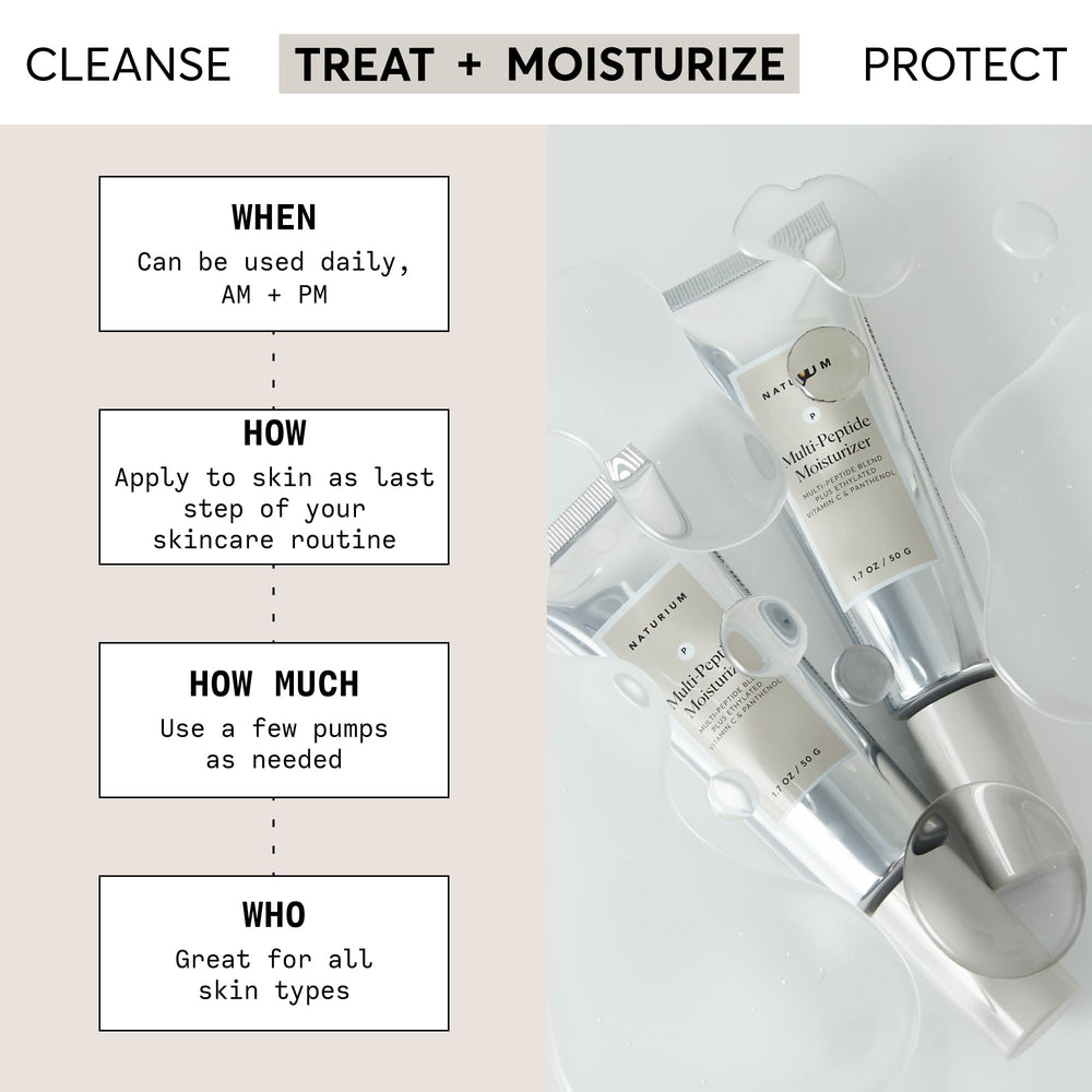 Naturium Hidratante Multi-Péptidos con textura cremosa para piel suave