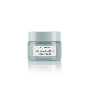 Naturium Marshmallow Root Barrier Balm en envase, crema hidratante para piel seca y sensible.