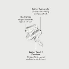 Aplicación de Naturium Niacinamida Gel en la palma para uso cómodo.