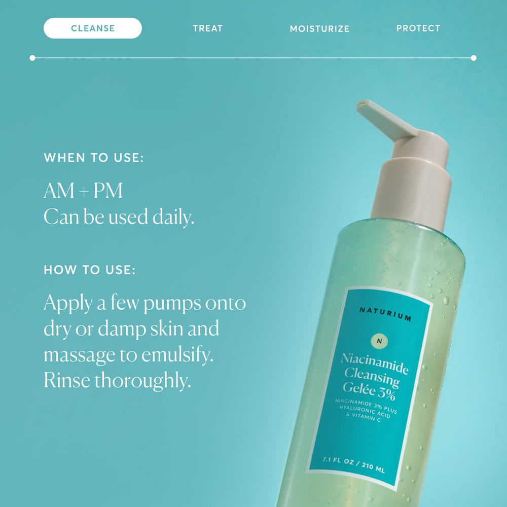 Piel limpia y cómoda tras usar Naturium Niacinamida Gel limpiador.