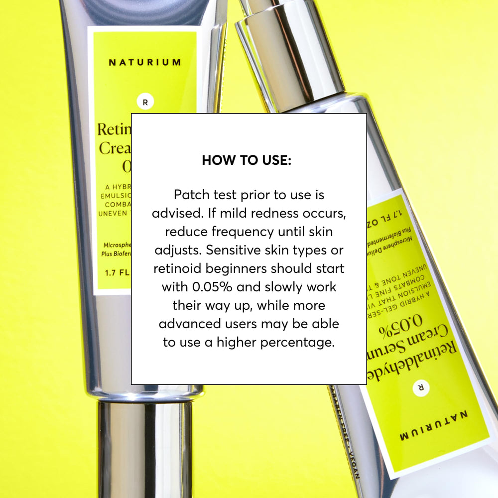Naturium Retinaldehyde Cream Serum applied to face and neck during routine