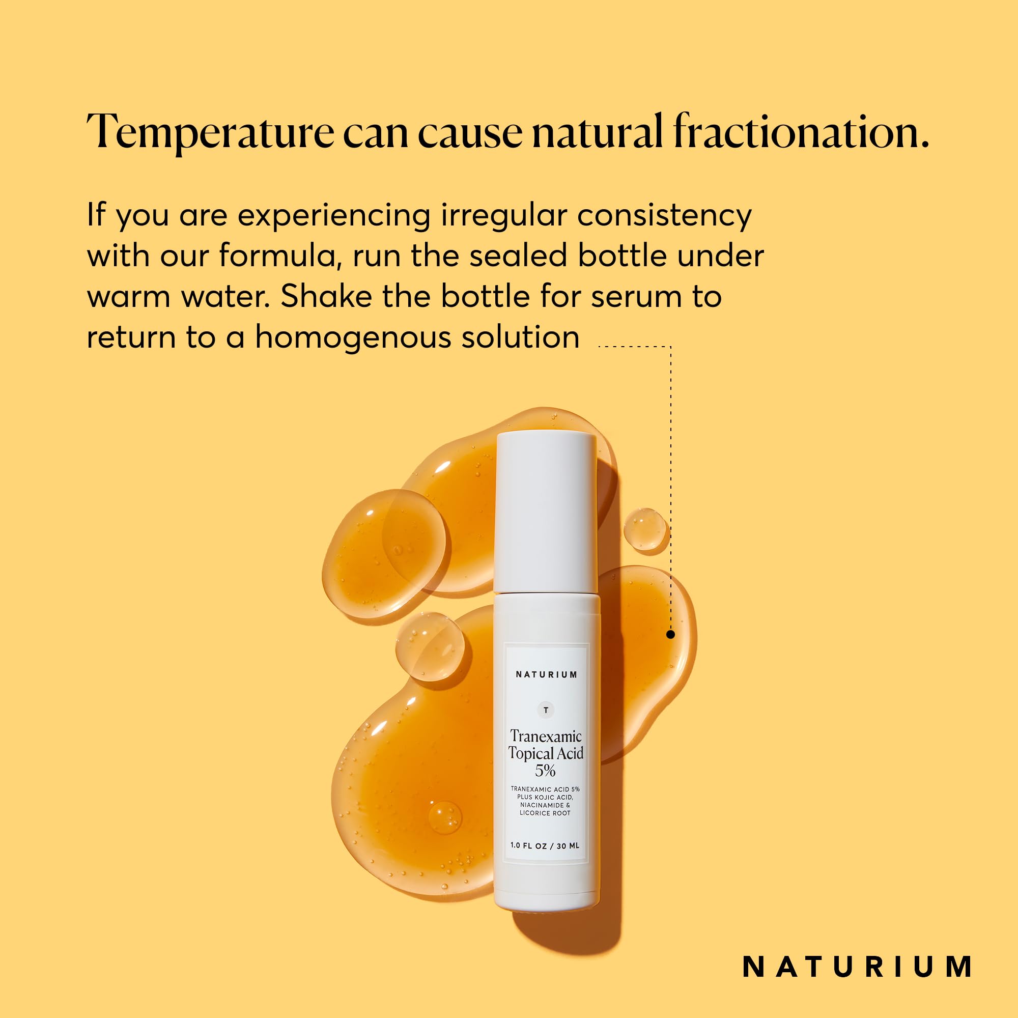 Naturium Tranexamic Topical Acid 5% label close-up highlights key actives