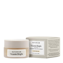 Naturium Vitamin Bright crema iluminadora para ojos, brillo inmediato y hidratación suave.