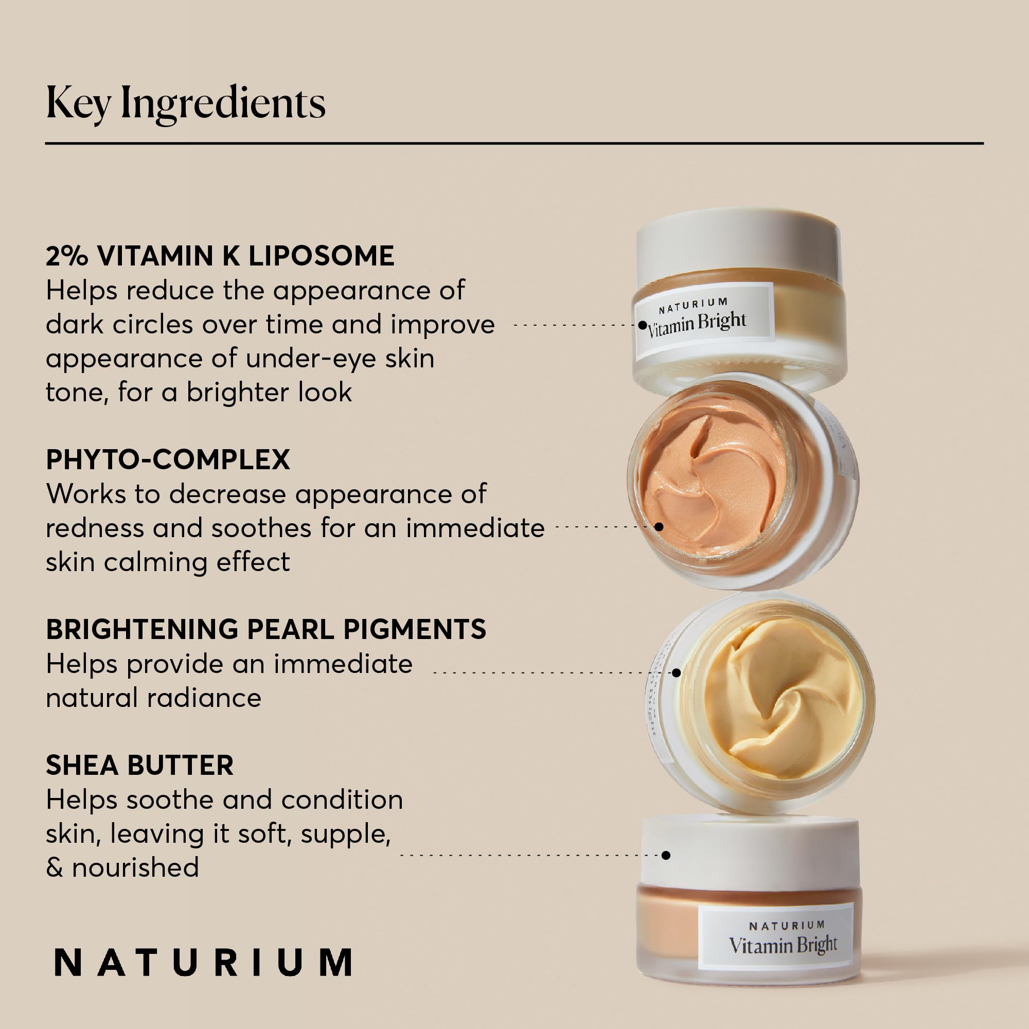 Naturium Vitamin Bright textura cremosa, de rápida absorción y acabado suave.