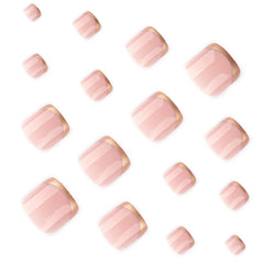NBNTGH uñas doradas cortas y cuadradas para manicura rápida en casa.