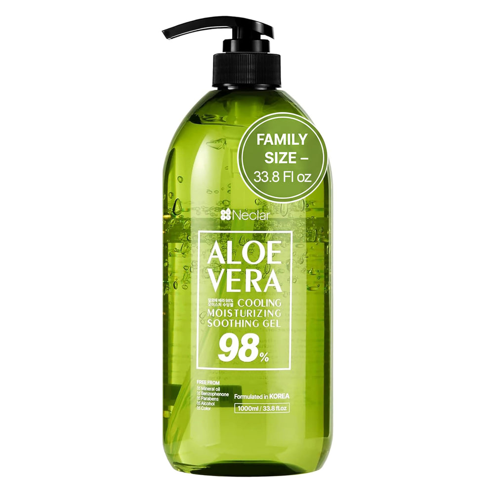 Neclar Aloe Vera Gel frente: alivio inmediato para piel sensible tras la exposición solar.