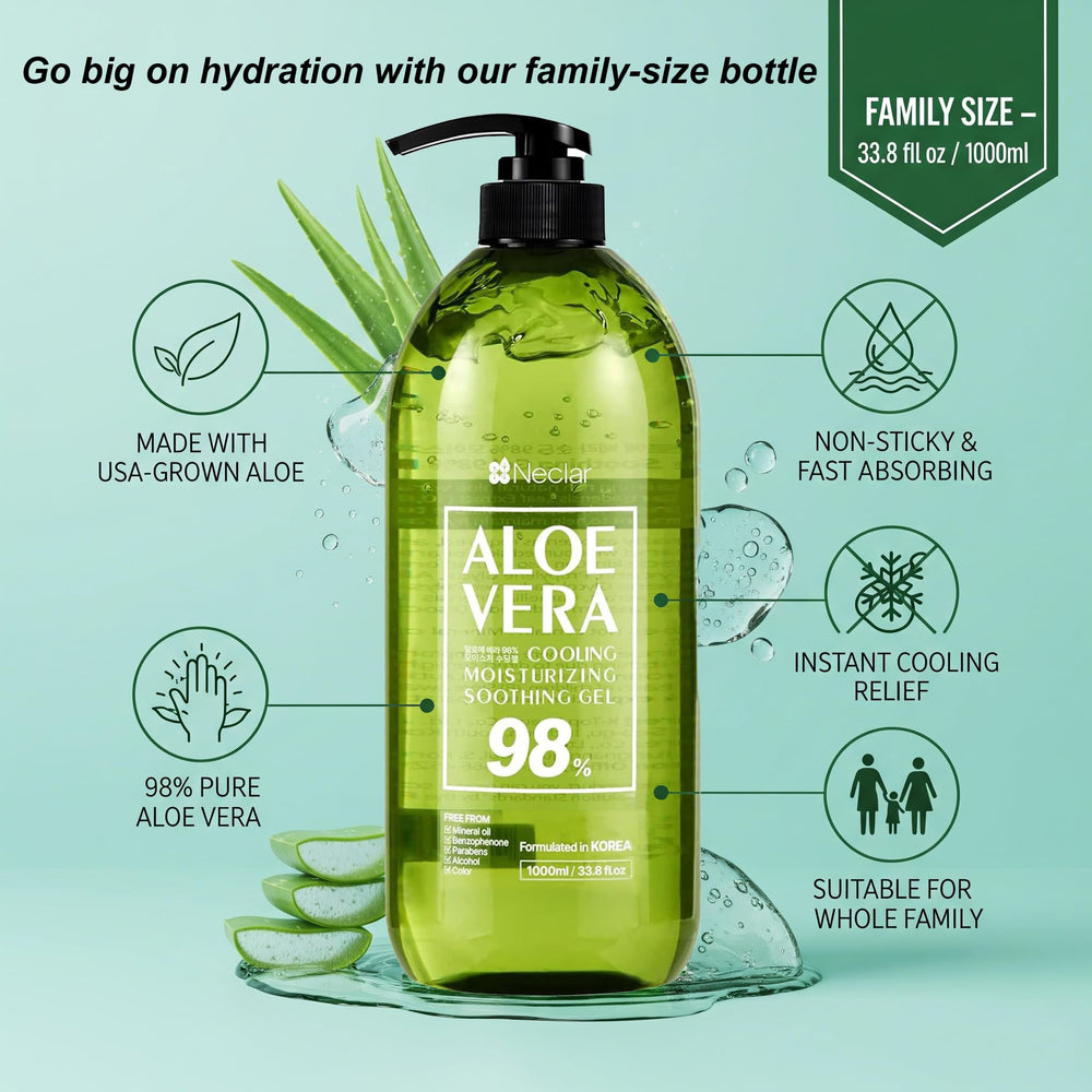 Neclar Aloe Vera Gel-para-pelo: acondicionador ligero para cabello suave y manejable.