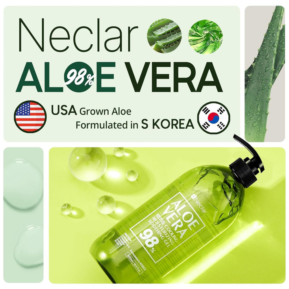 Neclar Aloe Vera Gel-textura-aplicacion: aplicación fresca y rápida absorción.