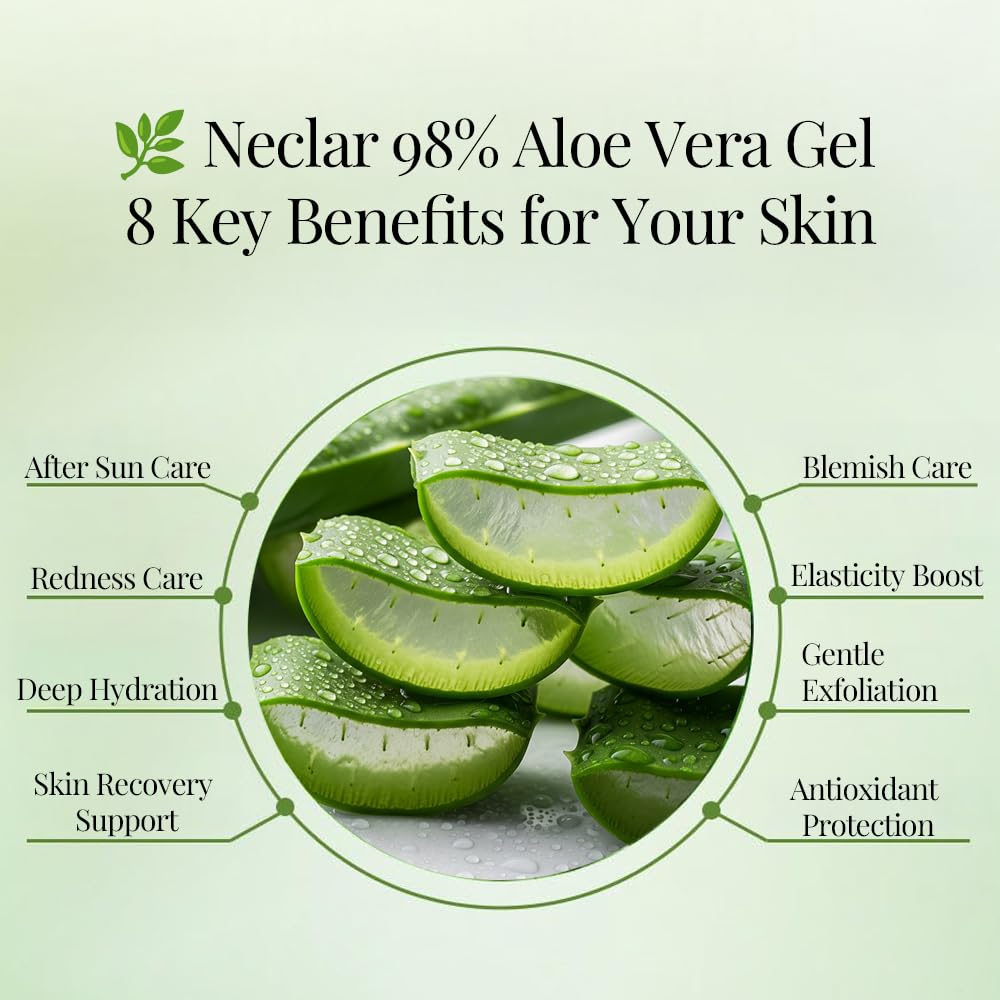 Neclar Aloe Vera Gel-textura-suave: textura de gel ligera sin sensación grasa.