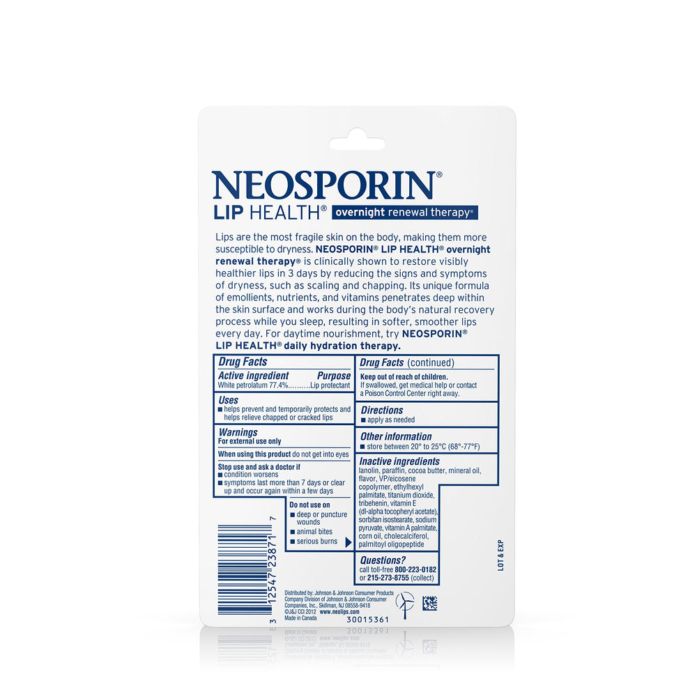 Neosporin aporta textura cremosa que facilita la aplicación nocturna en labios agrietados.
