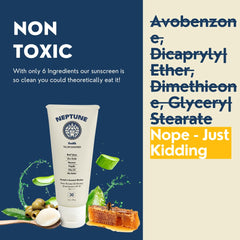 Textura suave de Neptune Sunscreen, se absorbe rápido sin grasa.