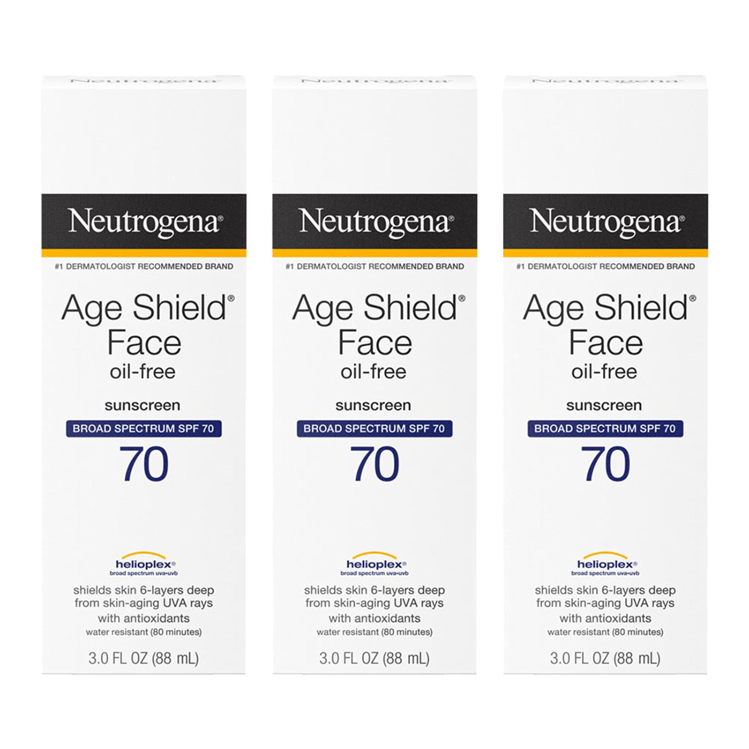Neutrogena Age Shield: botella de protector SPF70 para uso diario