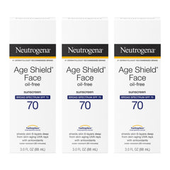Neutrogena Age Shield: botella de protector SPF70 para uso diario