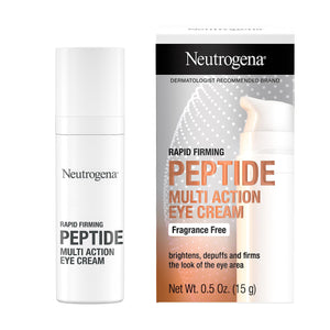 Neutrogena crema contorno ojos péptidos en bote, hidrata y suaviza la piel.
