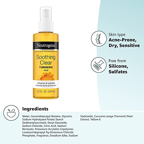 Neutrogena curcuma mist libre de parabenos y siliconas.