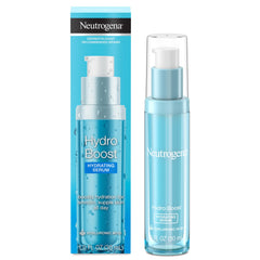 Neutrogena Hydro Boost serum en botella, hidratación rápida para rostro y cuello.