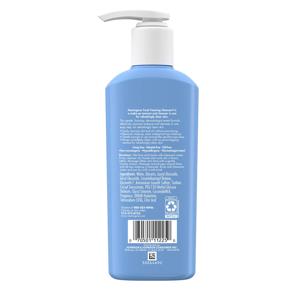 Neutrogena Fresh espumoso: sin jabón, cuidado suave para la piel.