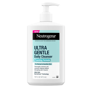 Neutrogena Ultra Suave limpiador en botella con bomba para piel sensible.
