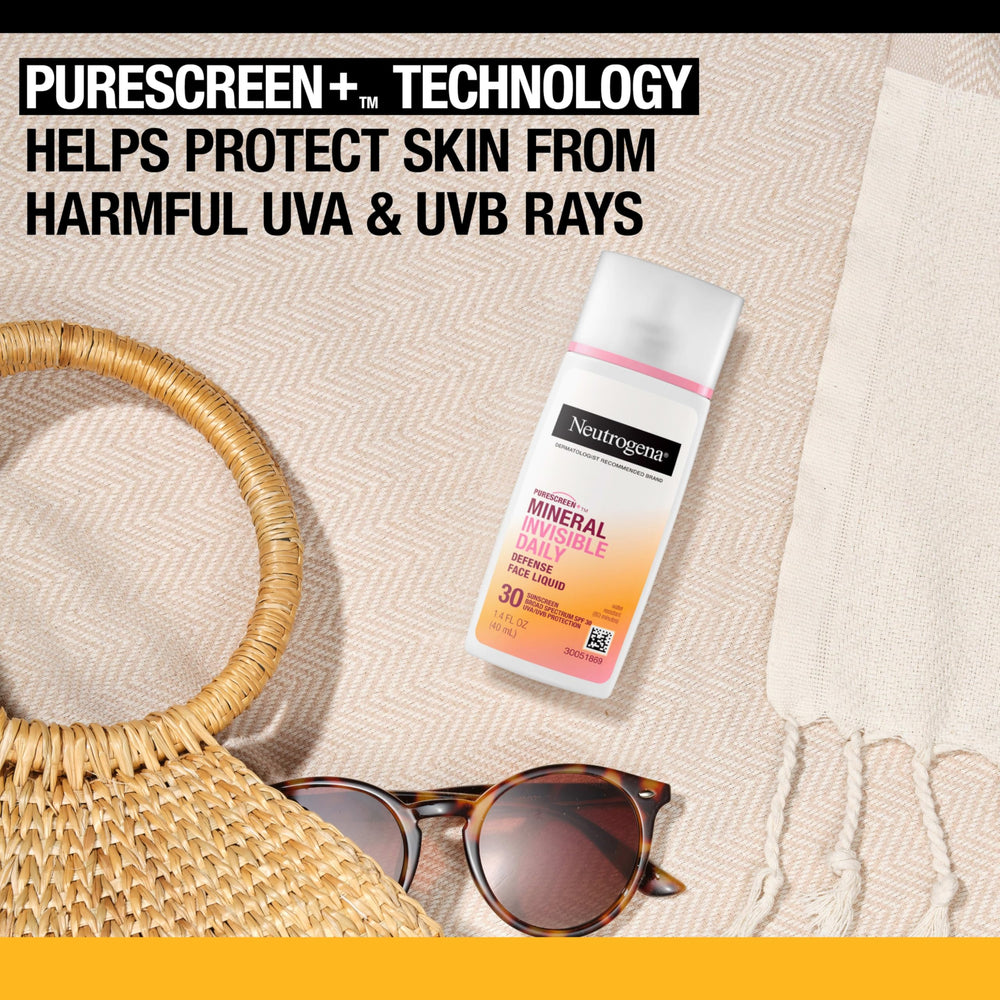 Acabado invisible de Neutrogena Purescreen+ al aplicarse en la piel.