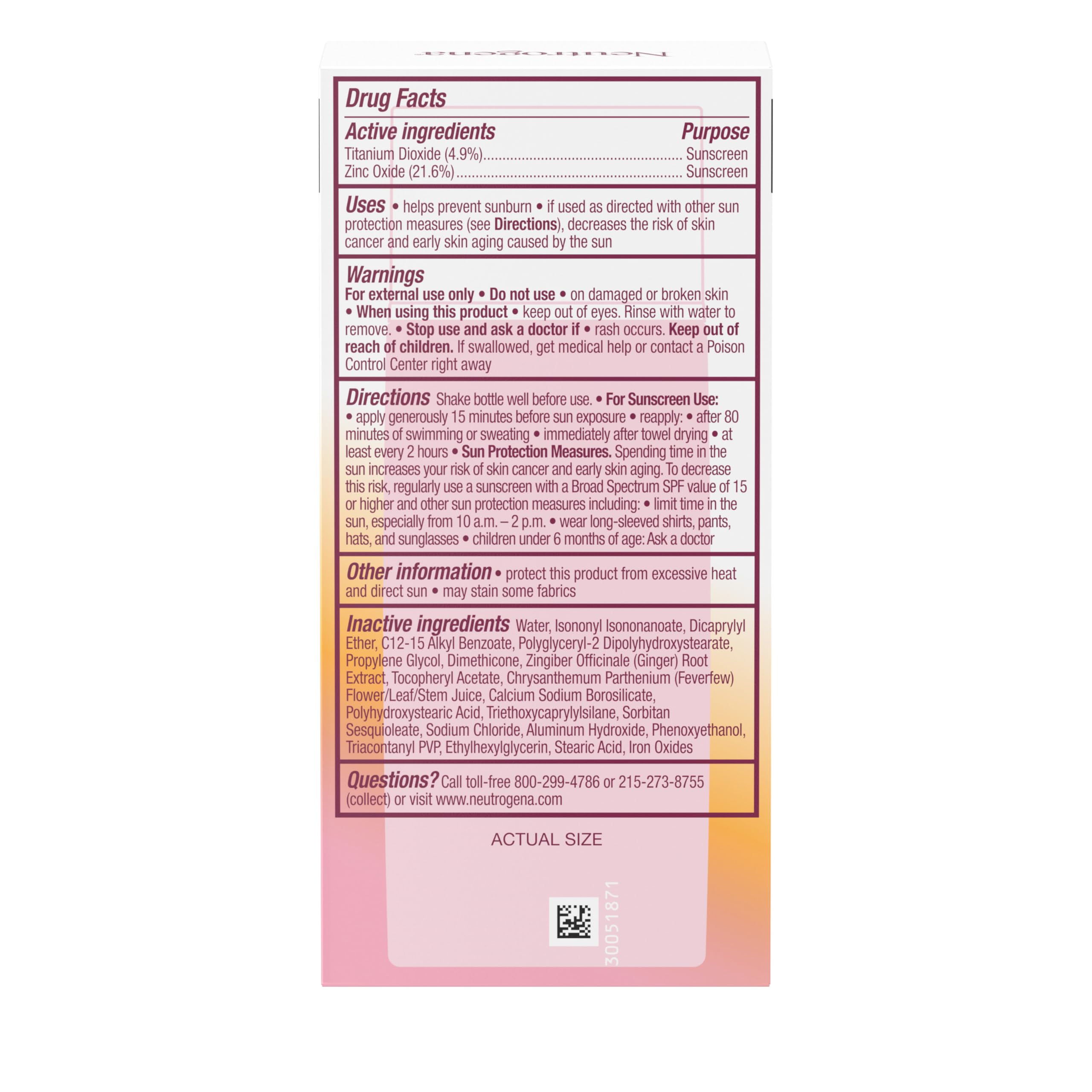Envase de 41 ml de Neutrogena Purescreen+ para viaje diario.