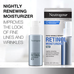 Neutrogena Retinol Night Cream bottle displaying premium packaging and anti-wrinkle benefits.