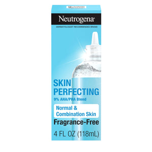 Neutrogena Skin Perfecting exfoliante líquido en frasco de 4 oz para piel normal.