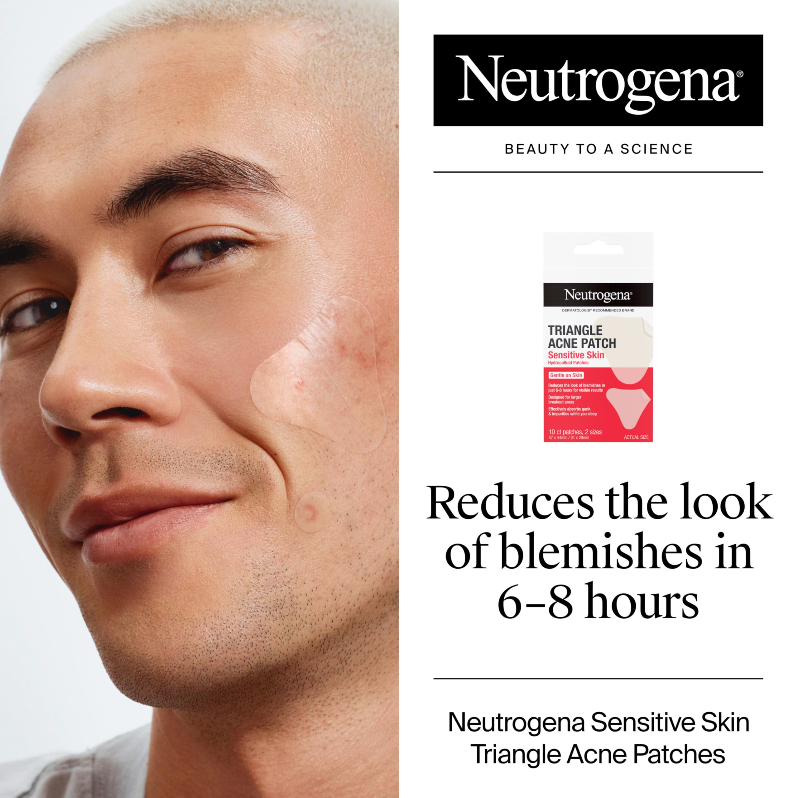 Neutrogena parche grande triangulo, hidrocoloide para zonas con brotes mayores