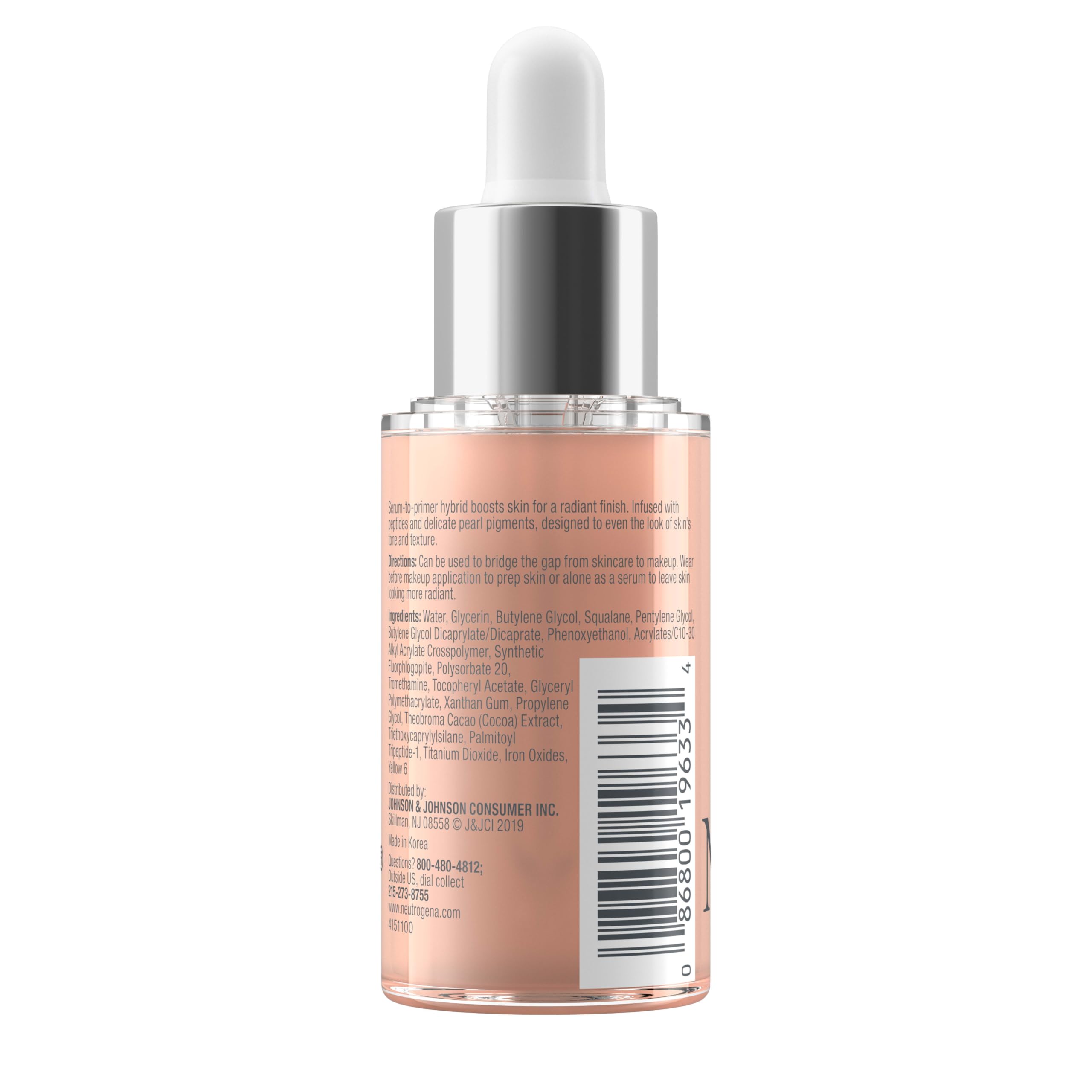 Neutrogena Healthy Skin Radiant Booster Primer & Serum, uso diario que prepara la piel para maquillaje.