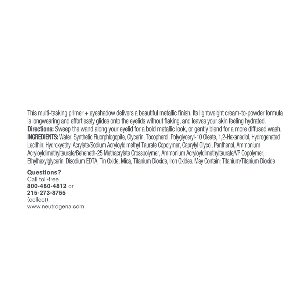 Uso diario de Neutrogena Sombra + Primer para un look metálico suave.