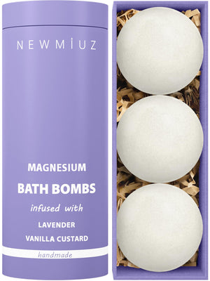 New Miuz bomba de baño con magnesio, lavanda y vainilla para relajación suave