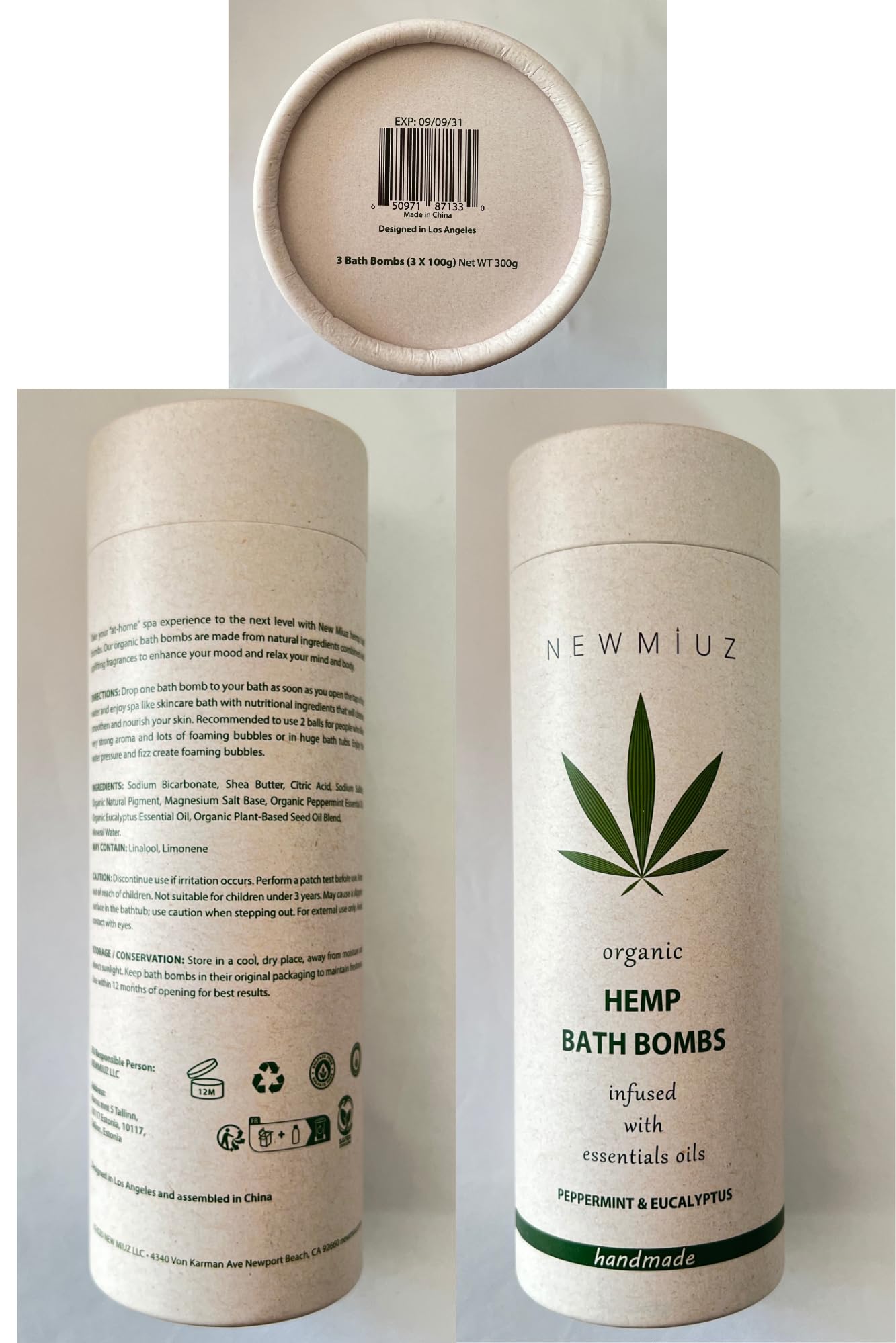New Miuz bomba de baño para piel seca y relajacion reconfortante