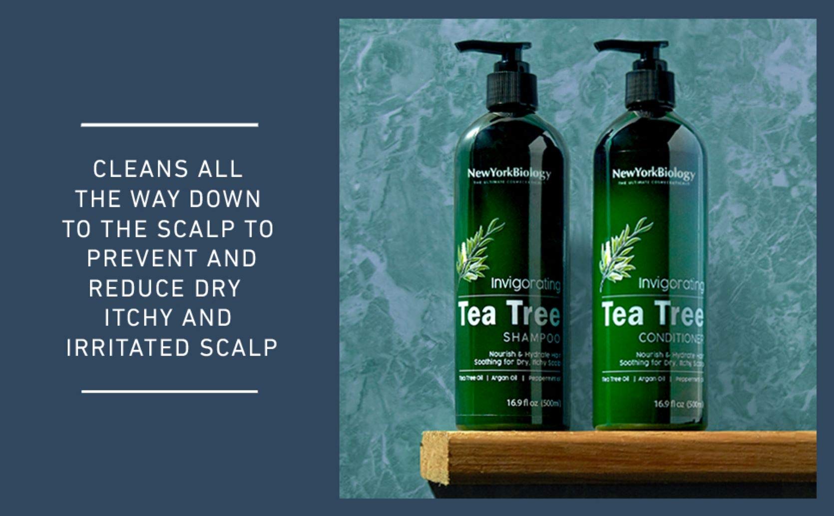 New York Biology Tea Tree Conditioner application for detangling and hydration