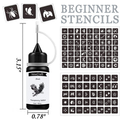 NewCraft tinta temporal negra de 15 ml para trazos nítidos