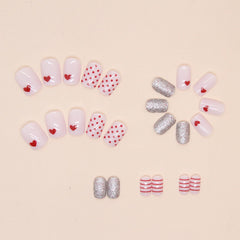 Uñas NEWSPIED Valentín con brillo rosa, ideales para fiestas y regalos