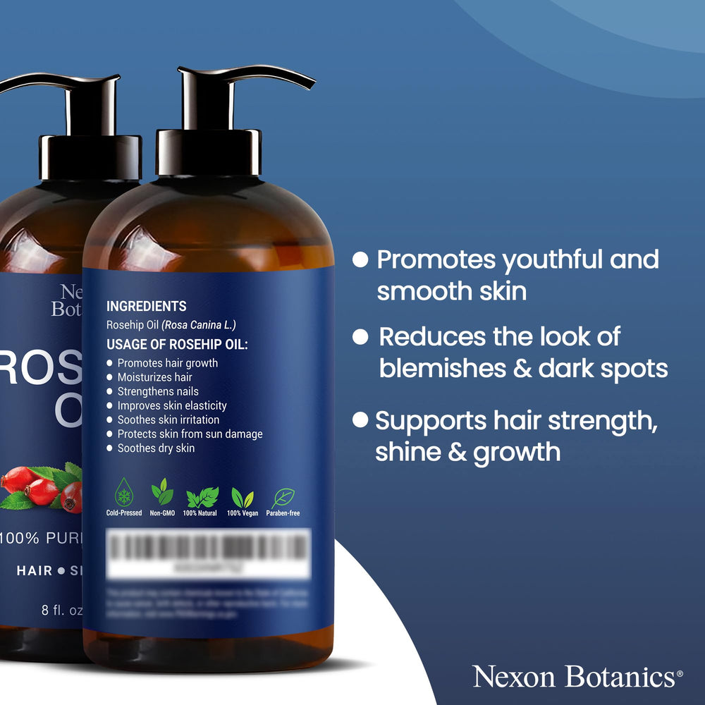 Nexon Botanics Aceite Rosa Mosqueta para guasha y masajes faciales relajantes.