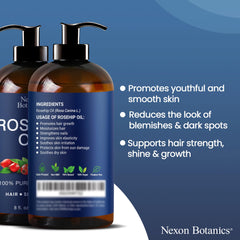 Nexon Botanics Aceite Rosa Mosqueta para guasha y masajes faciales relajantes.