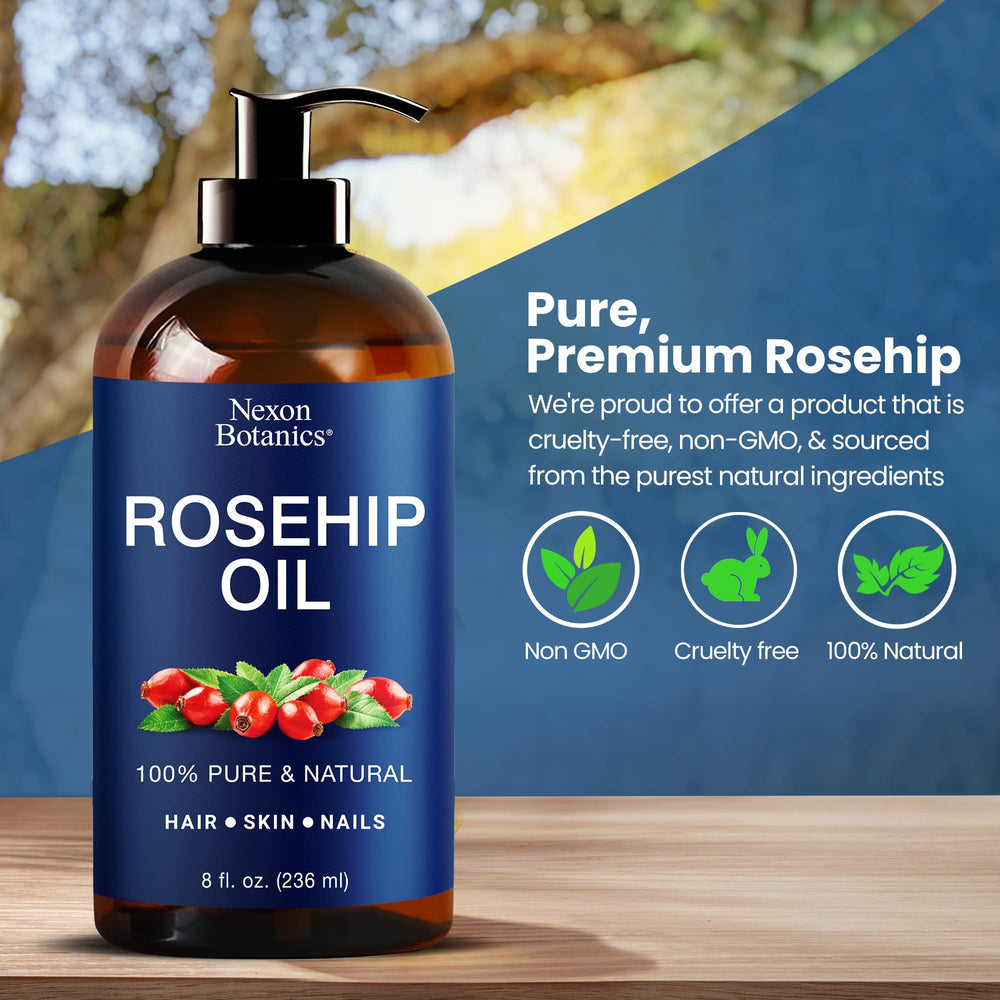 Nexon Botanics Aceite Rosa Mosqueta combina bien con aceites esenciales para aromaterapia.